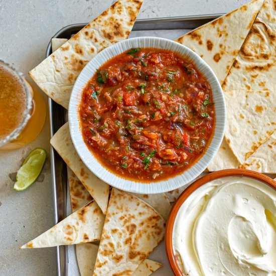 Roasted Garlic Jalapeño Tomato Sals