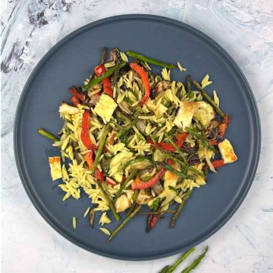 Orzo with Blackened Vegetables