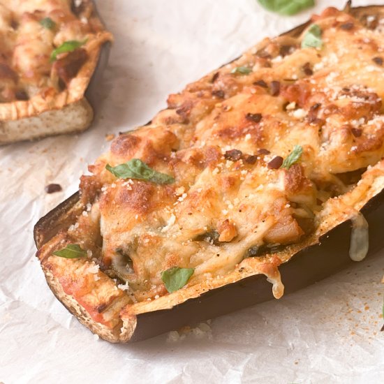 Easy Eggplant Parm Boat