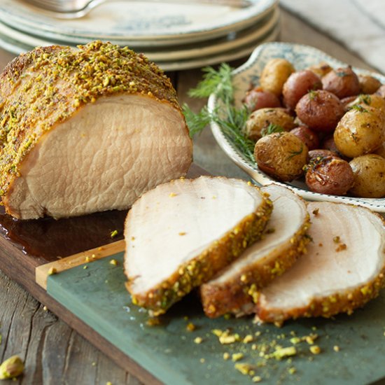 Pistachio Encrusted Pork Loin Roast