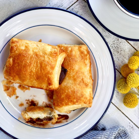 Vegan chocolate croissants