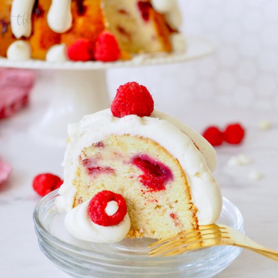 White Chocolate Raspberry Bundt Cak