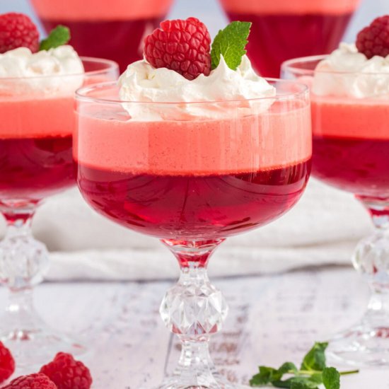 Creamy Raspberry Jell-O Parfaits