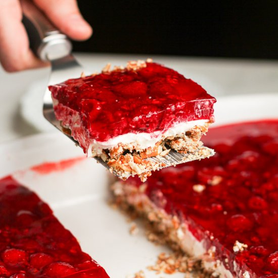 Raspberry Pretzel Salad