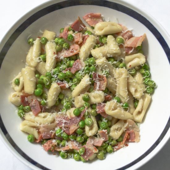 Pancetta and Pea Cavatelli