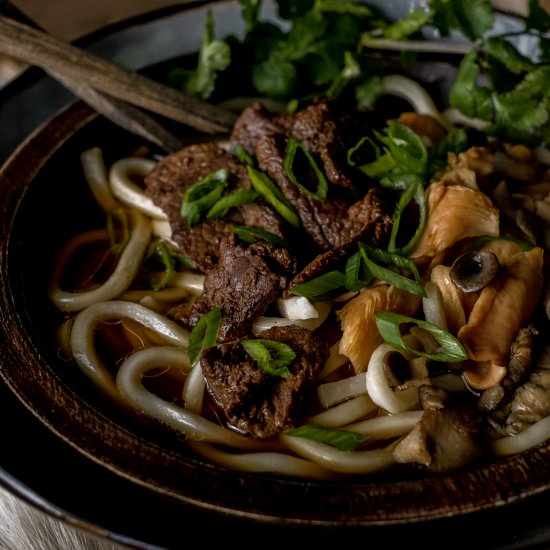 Elk Udon Noodle Soup