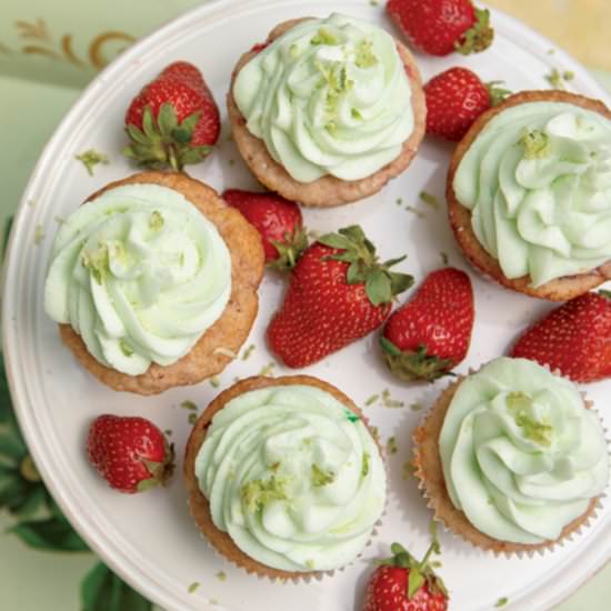 Strawberry Lime Margarita Cupcakes