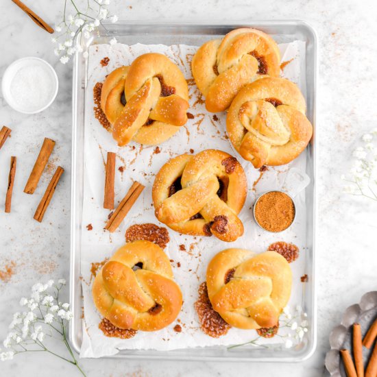 Cinnamon Sugar Stuffed Pretzels