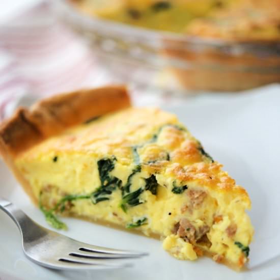 Sausage and Spinach Quiche