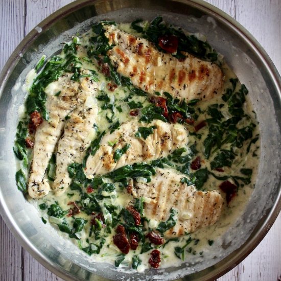 CREAMY CHICKEN AND SPINACH