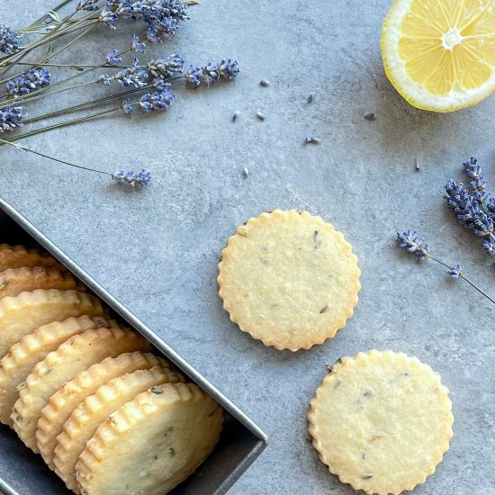 Lemon Lavender Shortbread Cookies