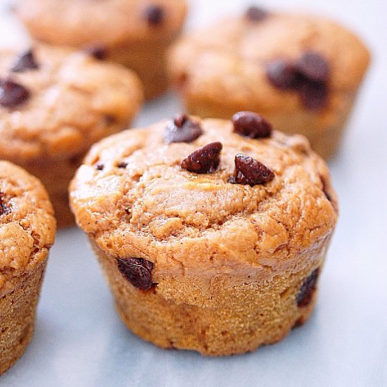 Sourdough pumpkin chocolate muffins