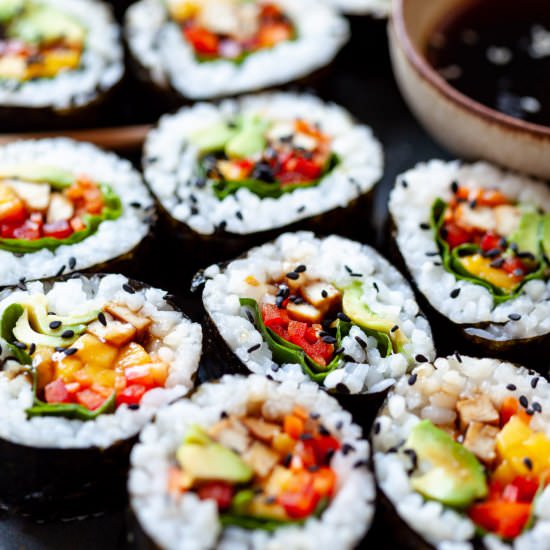 Homemade Vegan Sushi Rolls