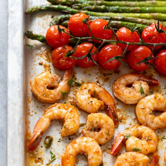 Roasted Garlic Shrimp and Asparagus