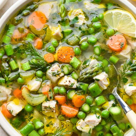 Chicken Soup with Spring Vegetables