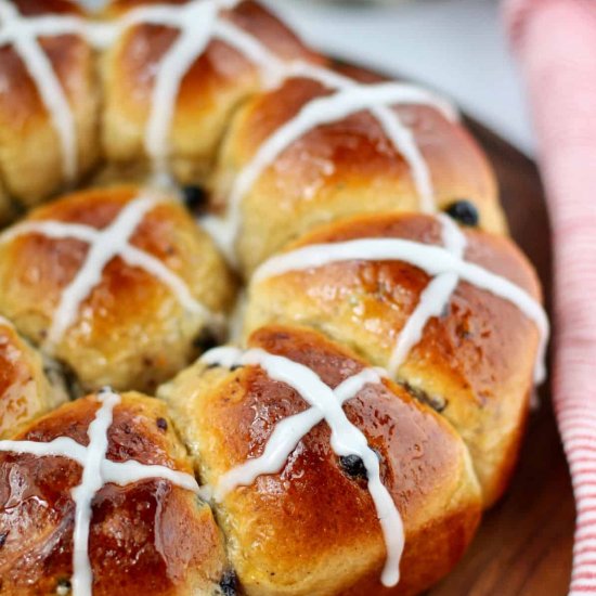 Orange Blueberry Hot Cross Buns