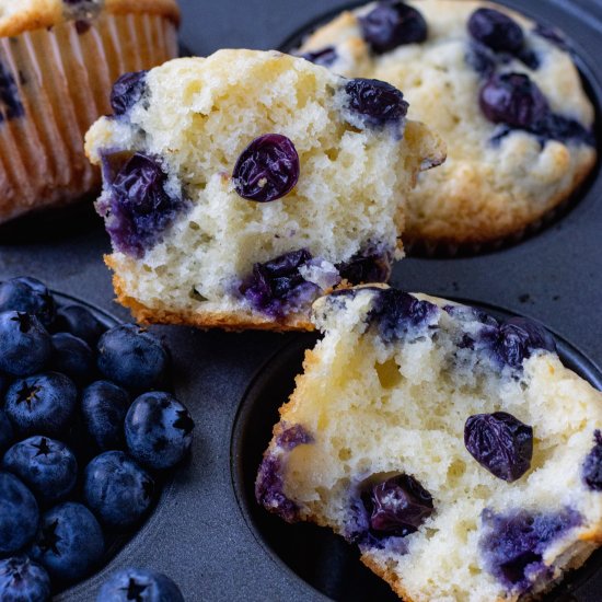 Sour Cream Blueberry Muffins