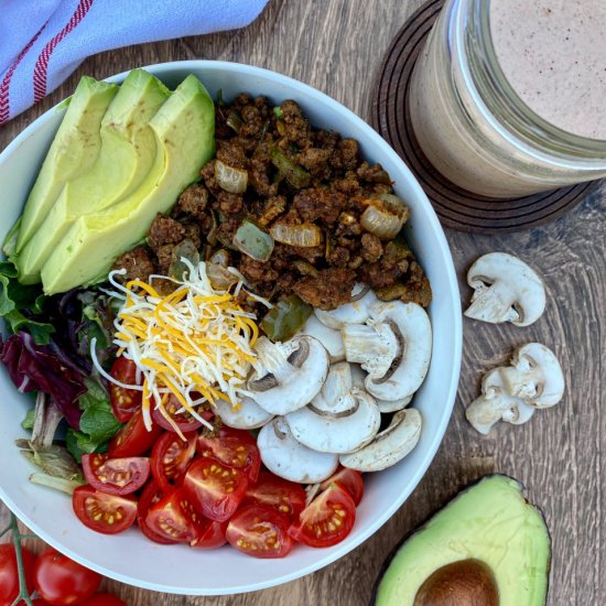 Low Carb Taco Salad w/ Salsa Ranch