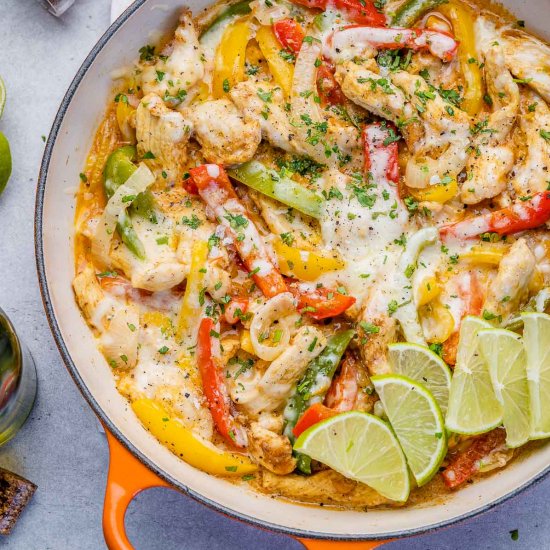 CREAMY CHICKEN FAJITA SKILLET RECIP