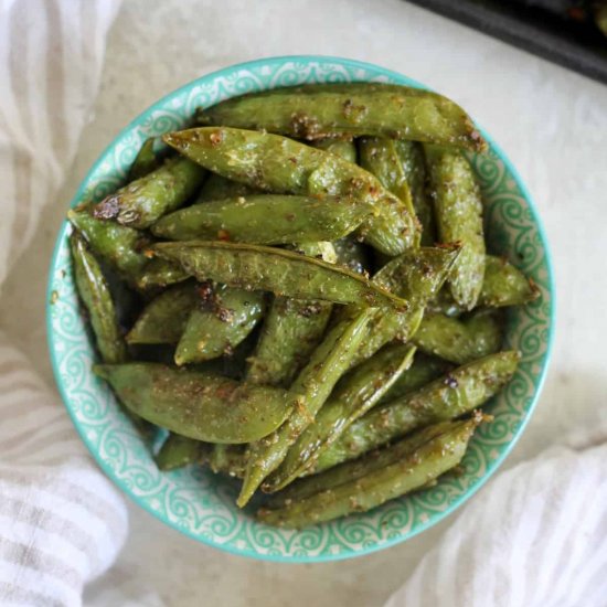 Pesto Roasted Snap Peas