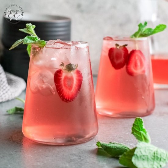 Strawberry Basil Gin Rickey