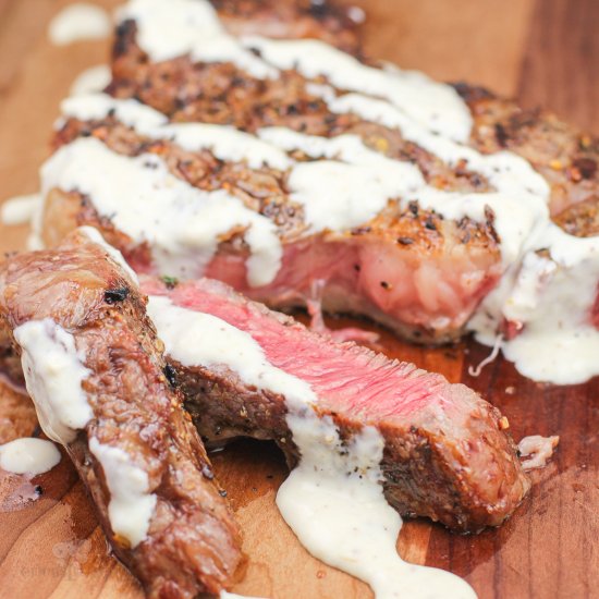 Steak with Horseradish Dijon Sauce