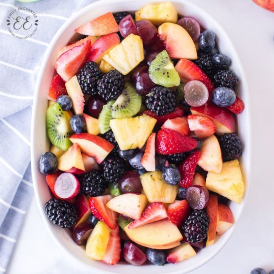 Fruit Salad and Honey Lime Dressing