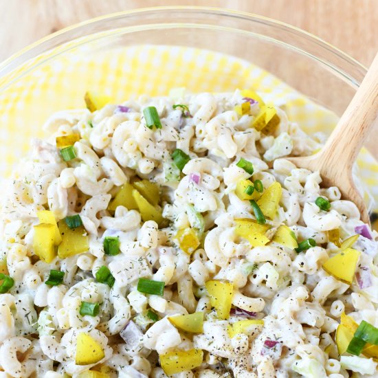 Tuna Pasta Salad with Dill Pickle