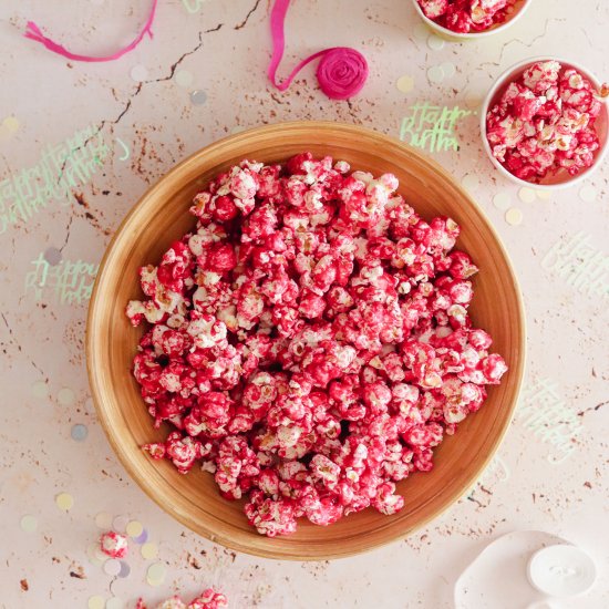 Pink party popcorn