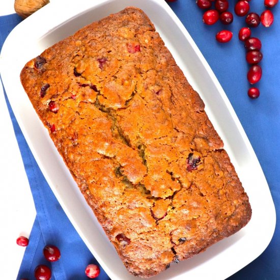 Vegan Cranberry Banana Bread