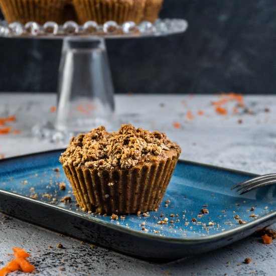 Rhubarb Carrot Streusel Muffins