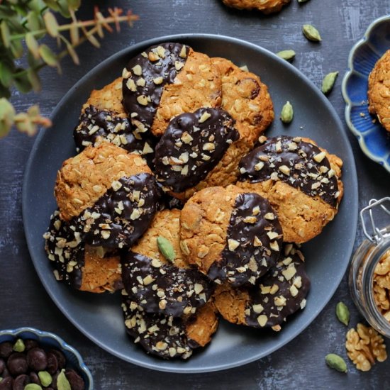 coconut oats jaggery cookies