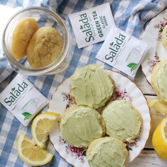 Matcha Frosted Lemon Cookies