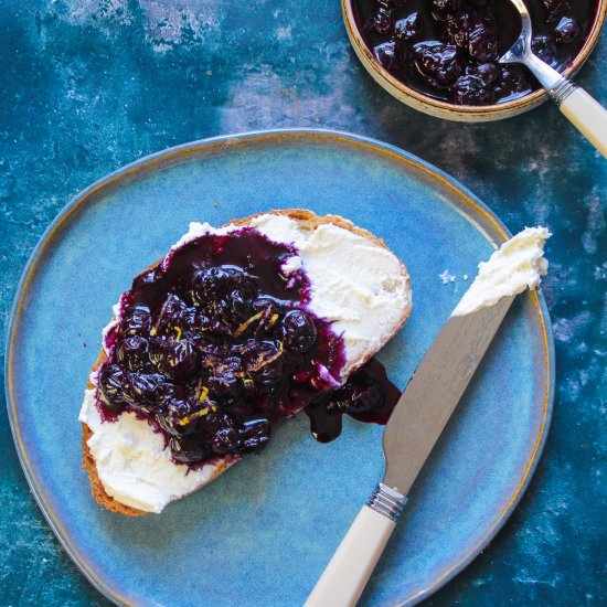 Ricotta Toast & Blueberry Compote