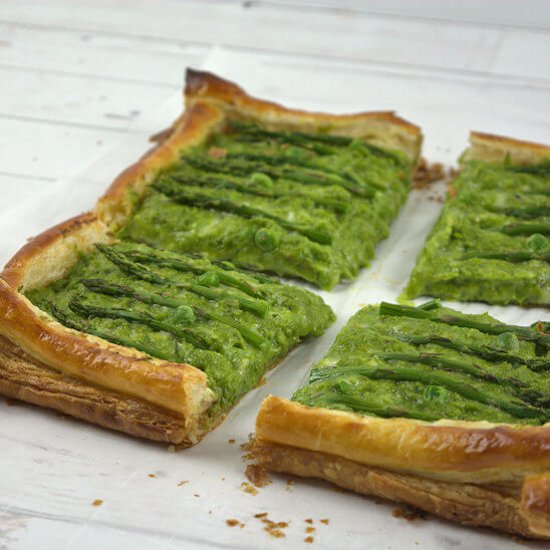 Asparagus Tart with Peas & Gruyere