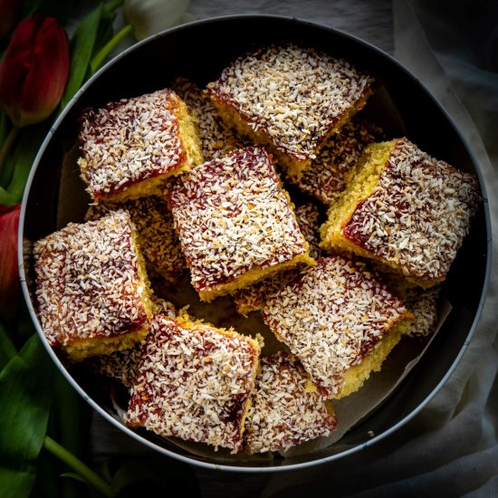 Jam and Coconut Cake