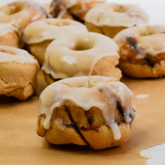 Glazed Cinnamon Roll Donuts