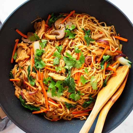 Chicken and Egg Noodle Stir-Fry