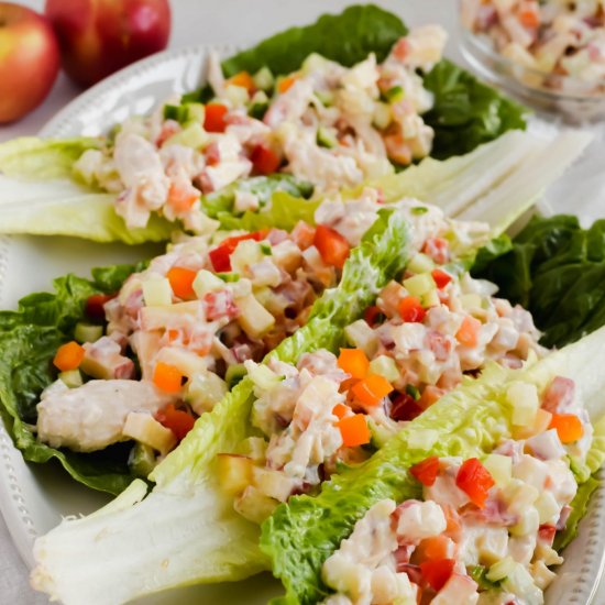 Rainbow Chicken Lettuce Wraps