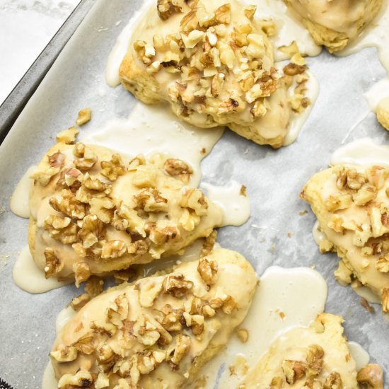 Glazed Maple Walnut Scones