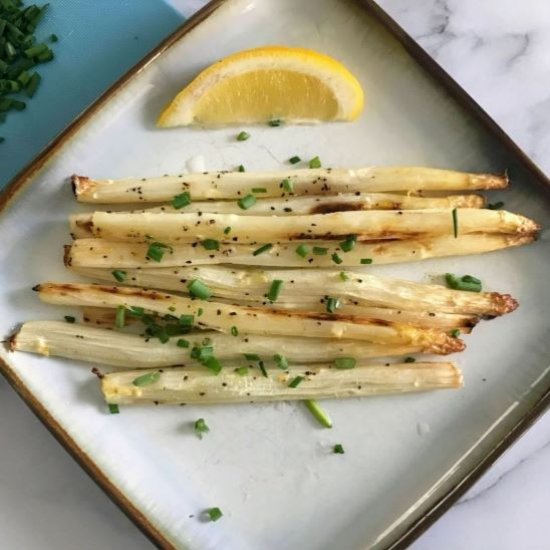 Roasted White Asparagus with Chives