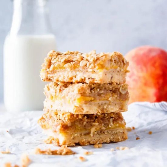 Brown Butter Peach Crumble Bars