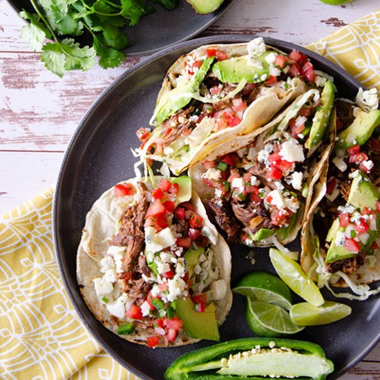 Slow Cooker Smoky BBQ Beef Tacos