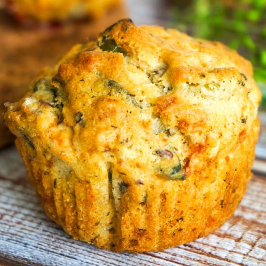 Feta Olive Breakfast Muffins