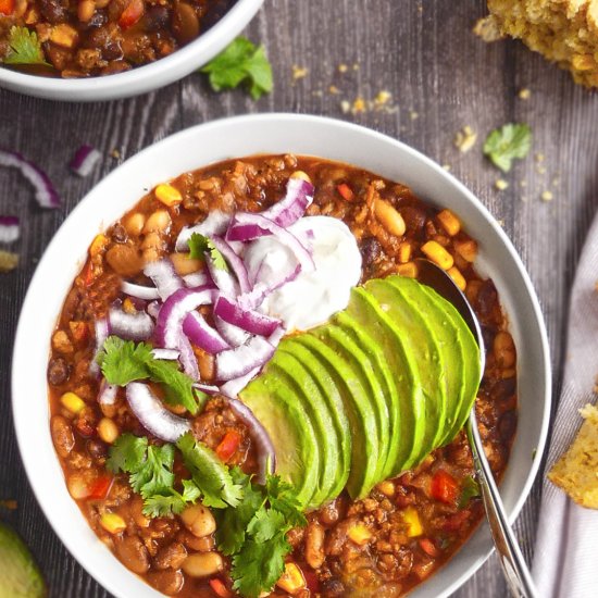 The Best Three Bean Turkey Chili