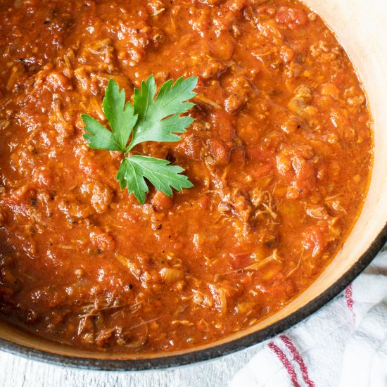 Short Rib and Sausage Ragu