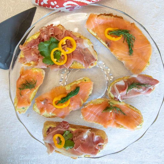 Open Faced Sandwiches, Garlic Aioli