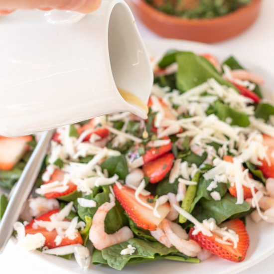 Baby Spinach Salad And Prawns