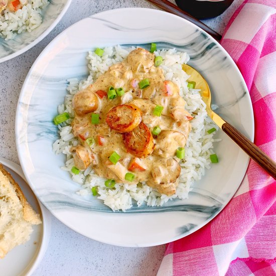 Creamy Cajun Sausage and Rice