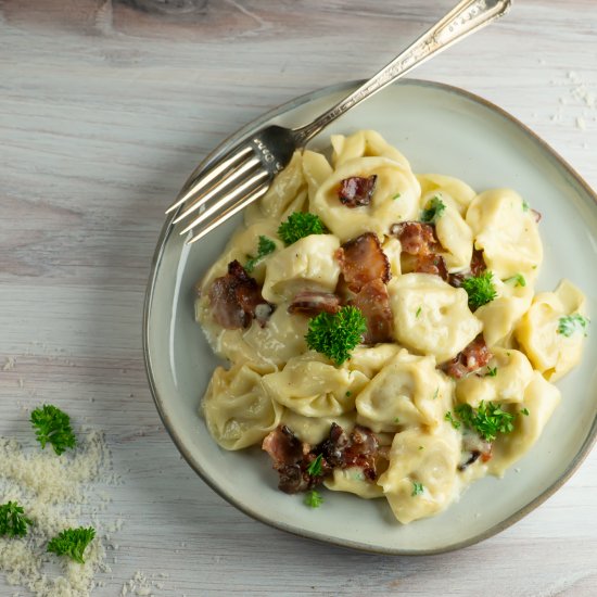 Bacon Tortellini Alfredo